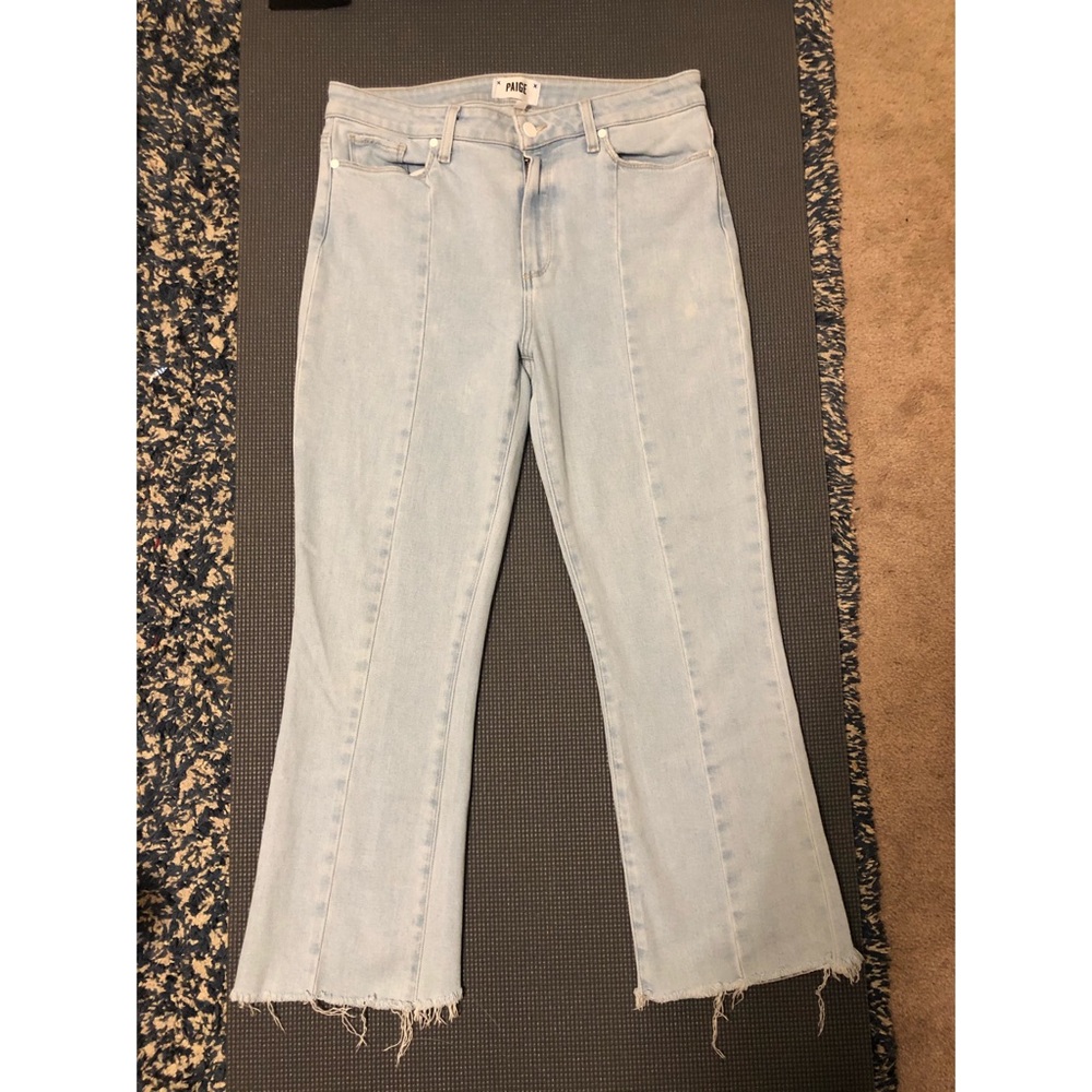 PAIGE Light Blue Cropped Ankle Jeans